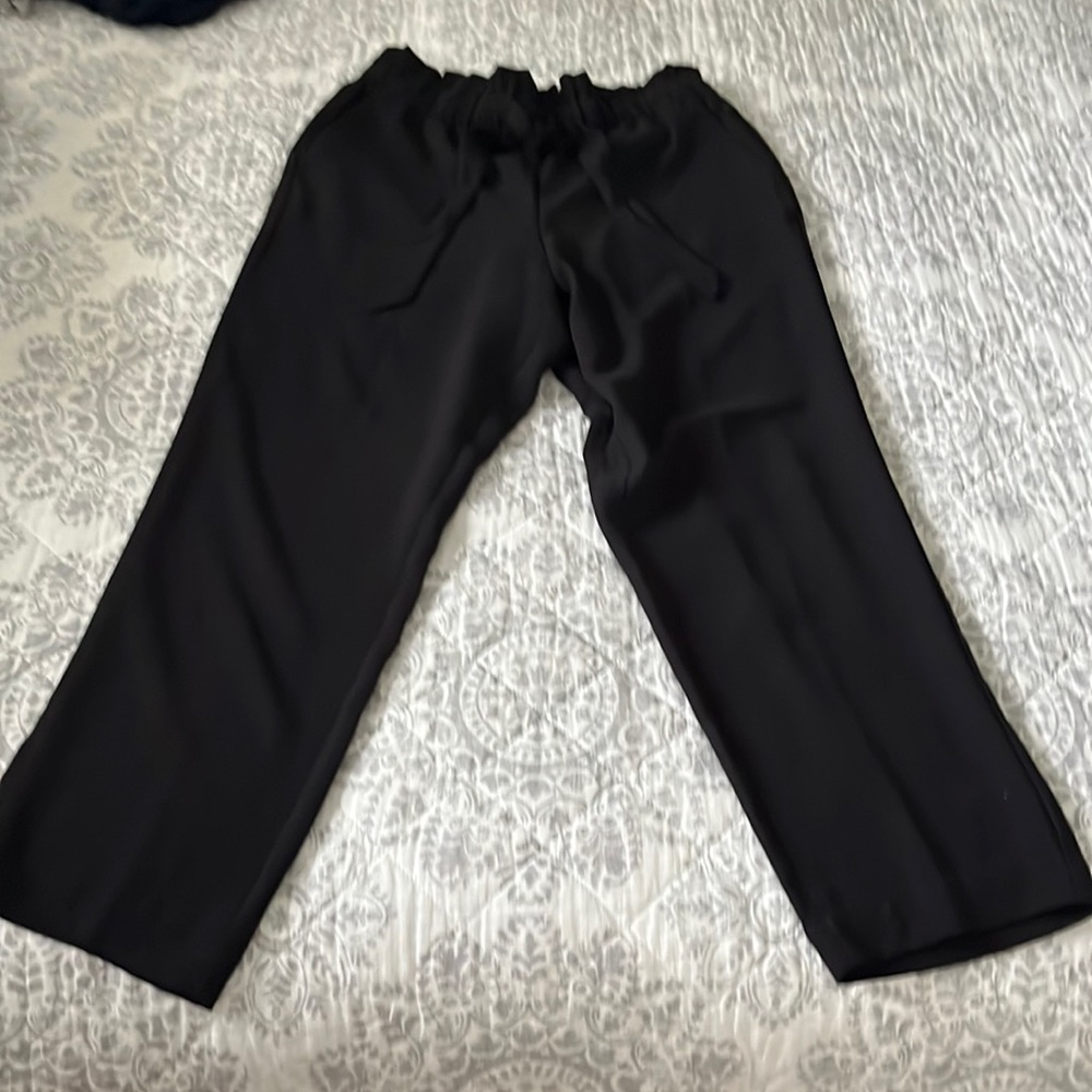 LOFT black paper bag, tie waist, crêpe, fabric pants, size small